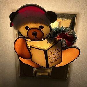 Gallery Stained Glass Christmas Bear Night Light